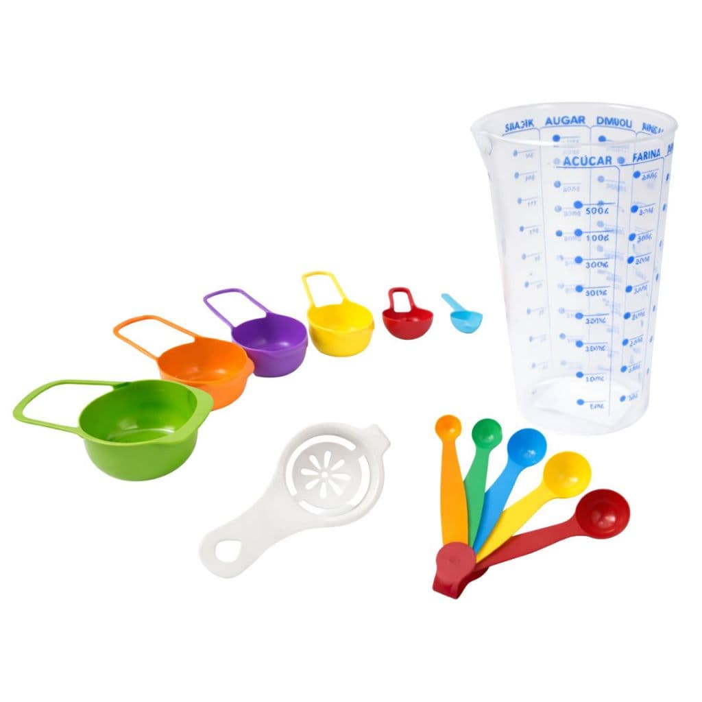 Kit com até 13 Medidores Confeitaria Copo Colheres Conchas Gema