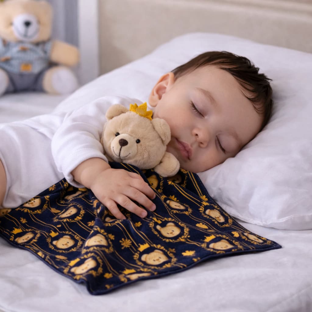 Naninha de Boca Fraldinha com Bichinho e Porta Chupeta Pelúcia Tecido Estampado 100% Algodão