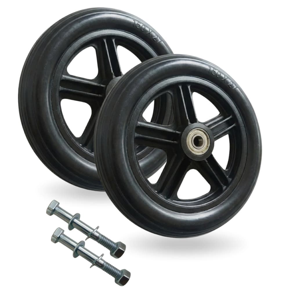 Rodinha Dianteira Aro 6 Maciça Preta Para Cadeira De Rodas ( PAR ) Pronta Entrega