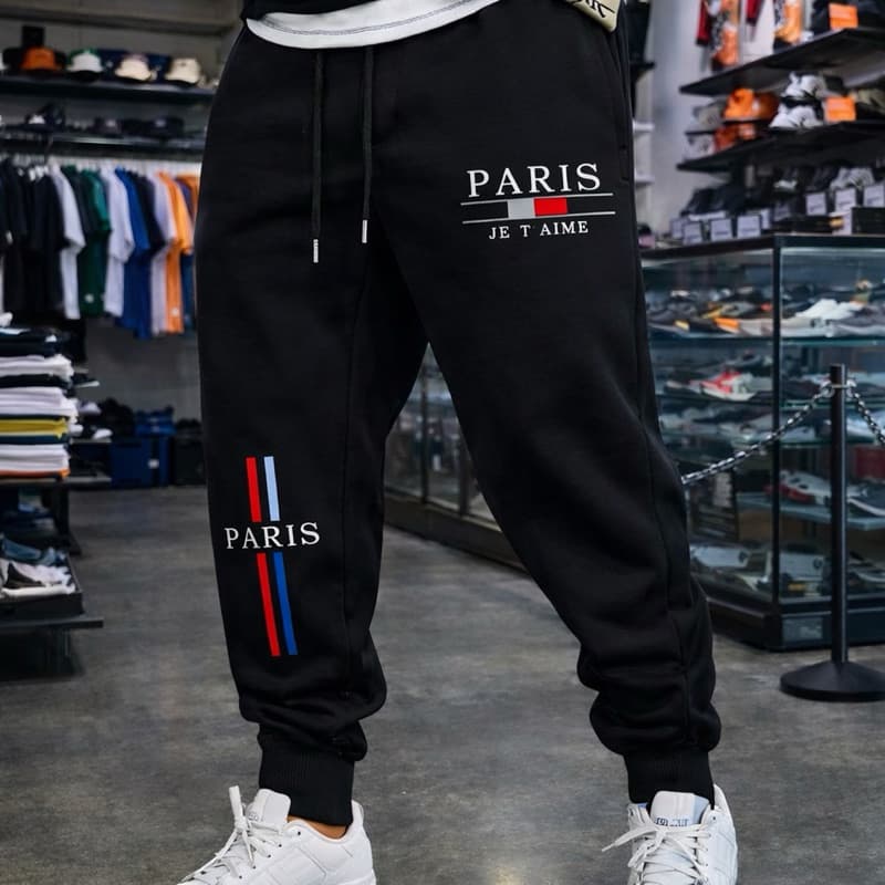 CALÇA DE MOLETOM PARIS ADULTO UNISSEX ALGODÃO FLANELADO CAIMENTO PERFEITO IDEAL PARA INVERNO ESPORTIVA