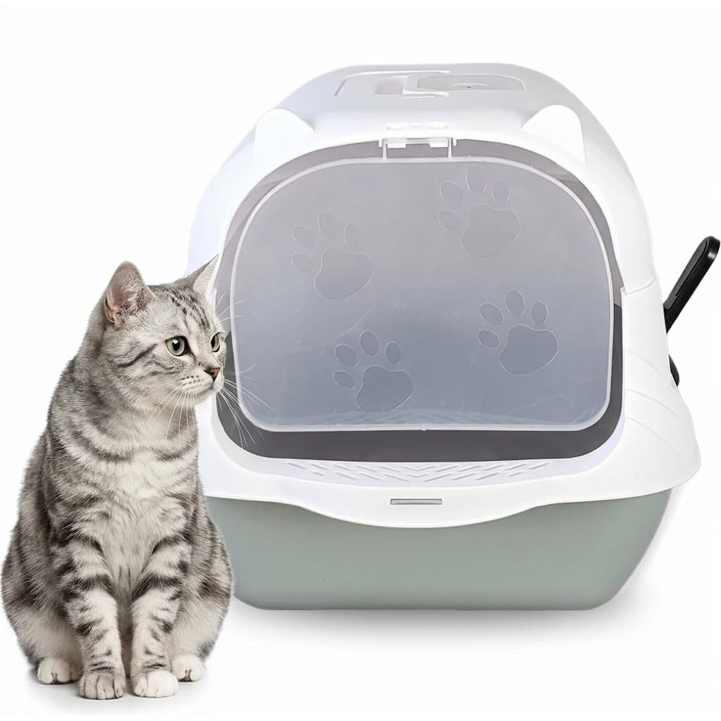 Caixa De Areia Para Gatos Fechada Sanitbox Banheiro Completo Com Pá Higiênica