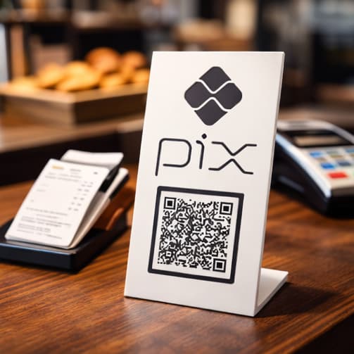 Placa Pix de Mesa – Suporte para Pagamento no Balcão
