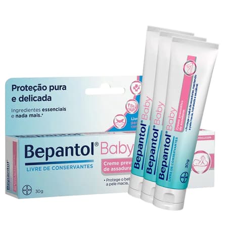 Kit com 3 Cremes Pomada de Assadura Proteção Delicada 30gr Cada – Bepantol Baby