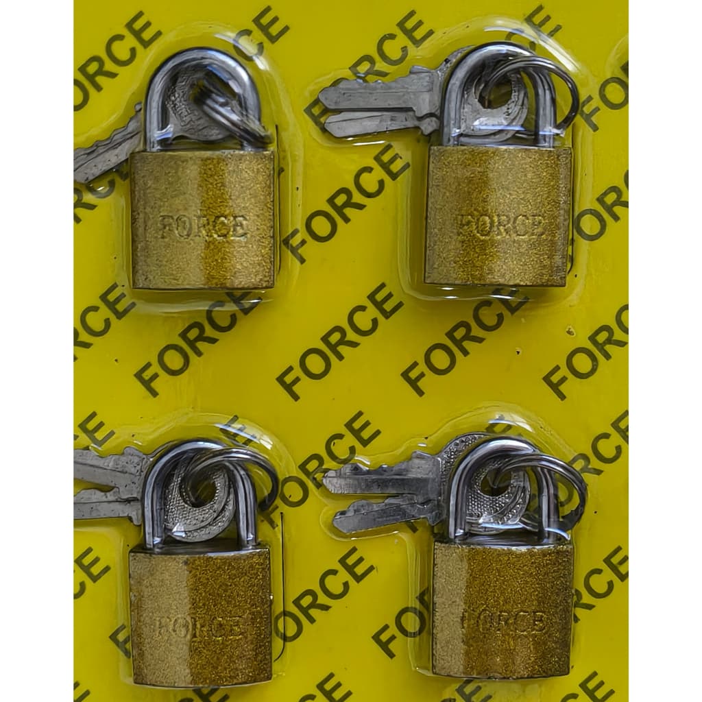 kit 4 Mini Cadeados 20mm para Armários/Bolsas/Malas Metal Premium com 2 Chaves