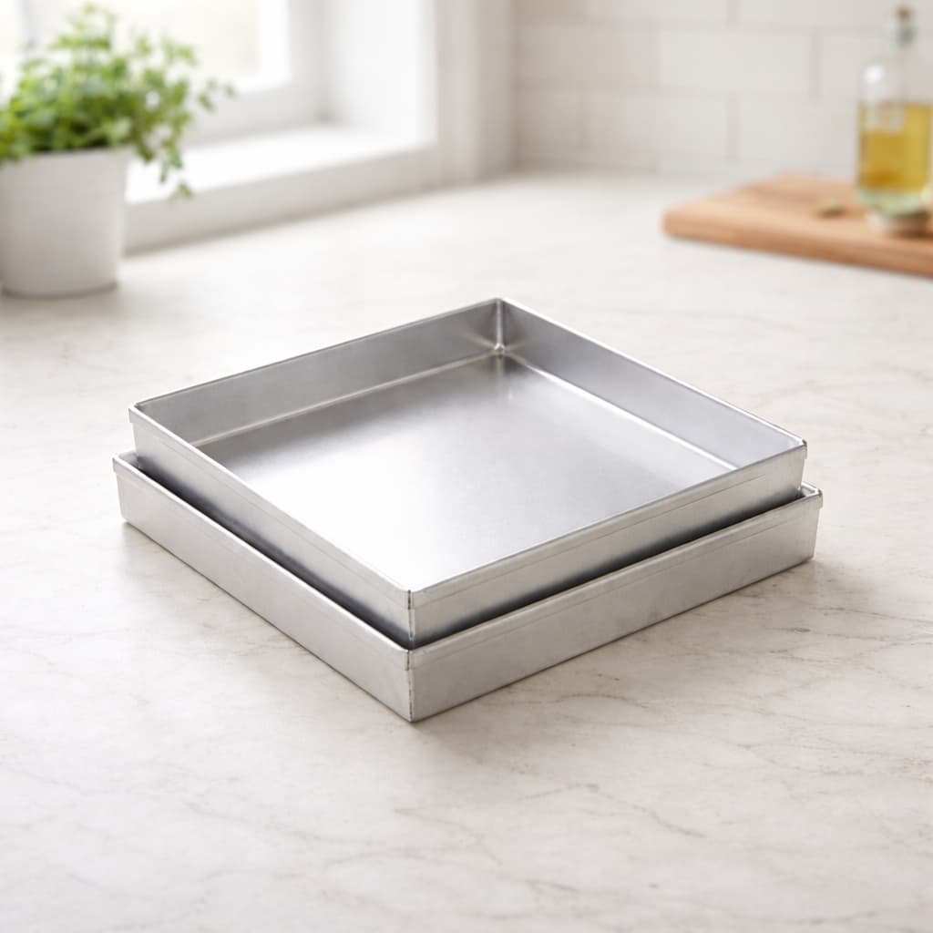 Kit 2 Formas De Brownie 35x35x3 cm Altura Assadeira Aluminio