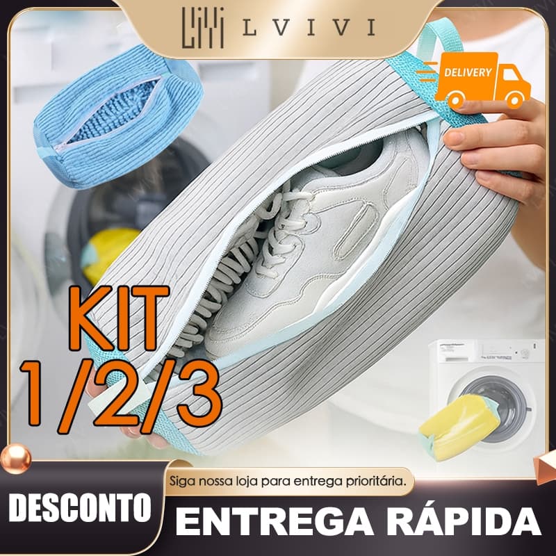 Saco de Lavagem de Sapatos com Proteção Total contra Deformações