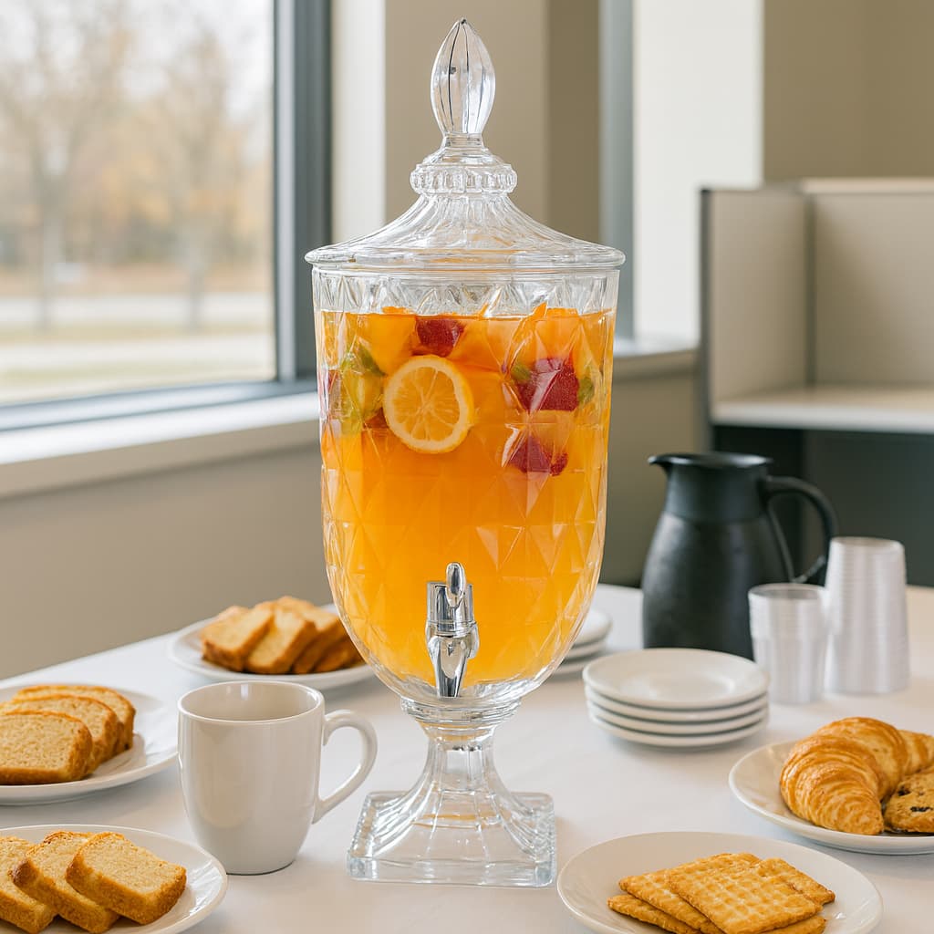 Suqueira Dispenser de Vidro 3,2l Diamond Resistente Transparente Luxo