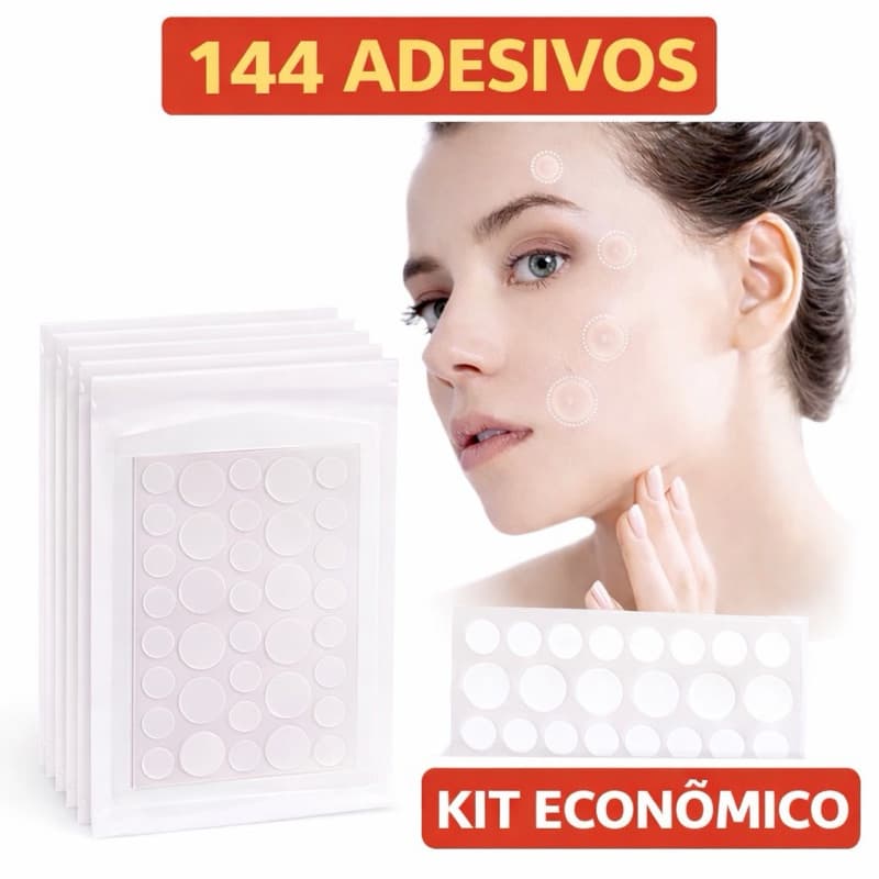 Kit 144 Adesivos para Espinha e Acnes Hidrocoloide