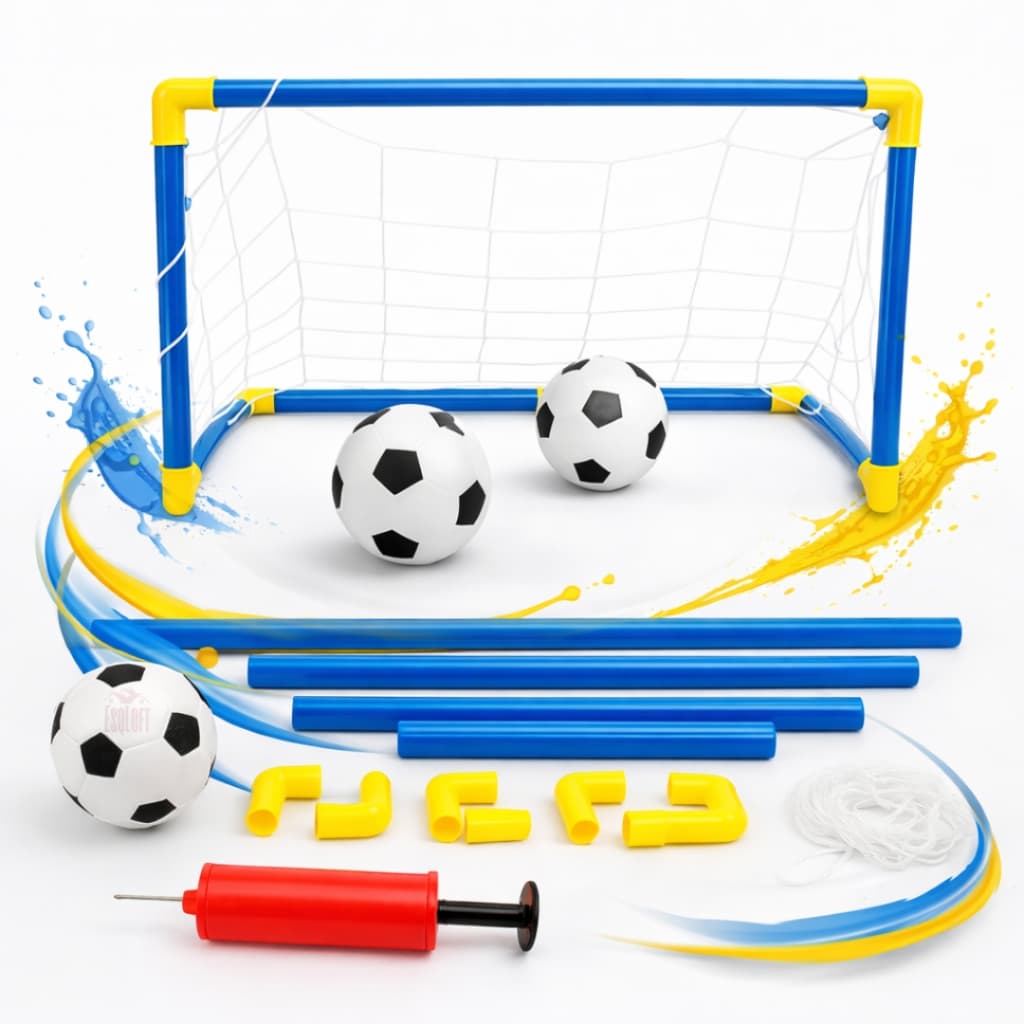 Kit Mini Trave com Rede 45/60 + Bola + Bomba de Encher Trave Golzinho Futebol Infantil OFERTA