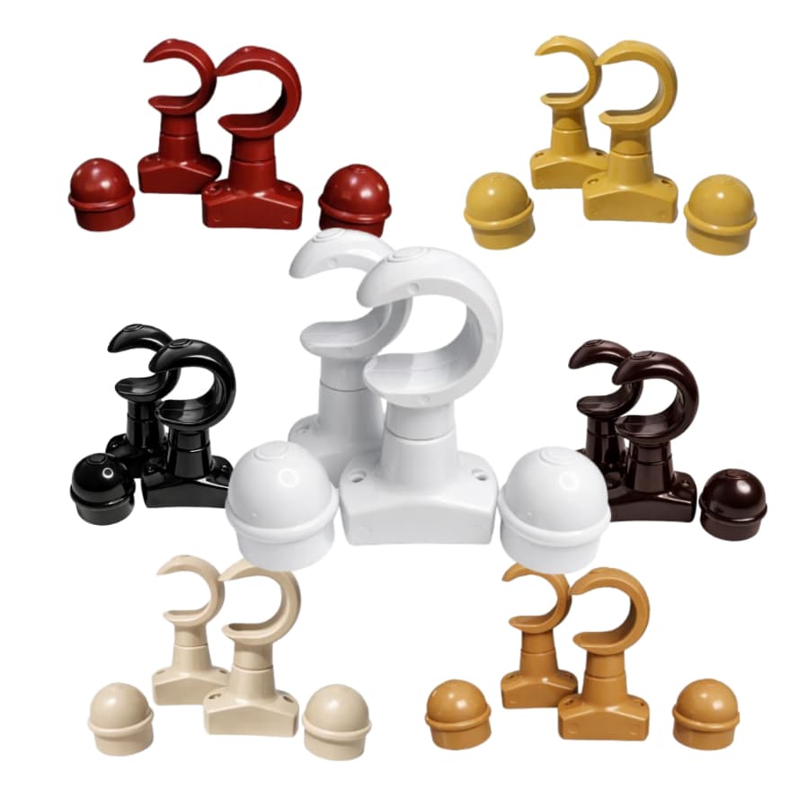 Suporte Para Varão de Cortina Kit 28mm (grosso) Simples Par Branco Preto Imbuia Bege Marfim Mogno Cerejeira.