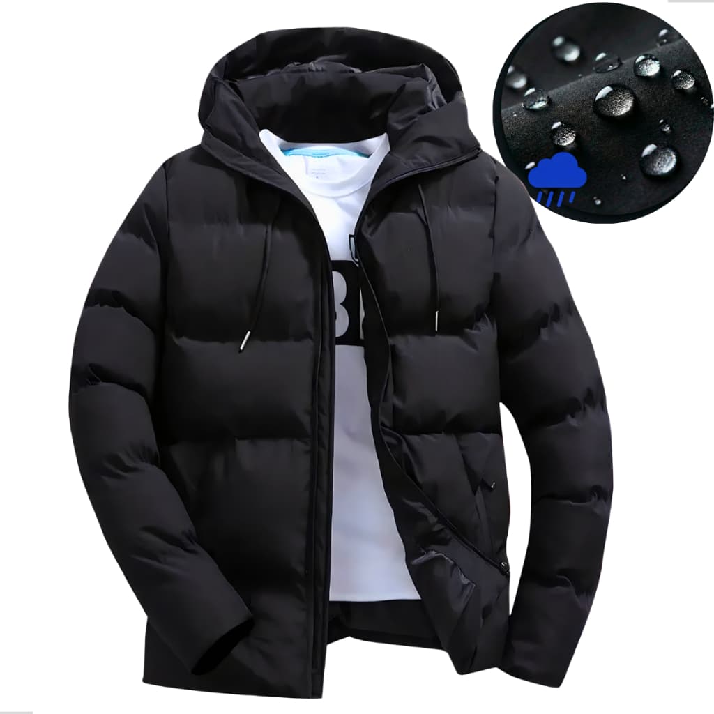 Bobojaco Jaqueta Masculina Gominho Puffer Forrada Inverno Blusa de Frio Reforçada Capuz Corta Vento