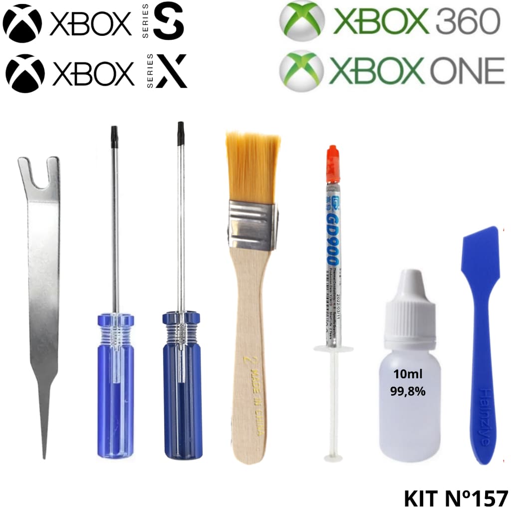 Kit Pasta gd900 1g + Espátula + Clamp P/ Dissipador Xbox + Pincel + 10ml + Chave Torx T8 T10