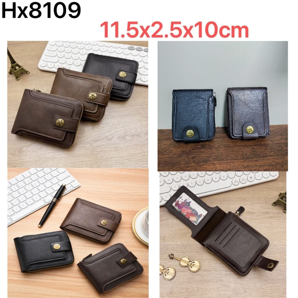 Carteira Masculina Pequena Porta Cartões de Couro Sintético 8109