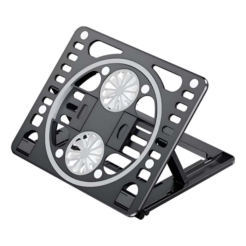 Suporte Para Notebook Com Cooler Duplo Refrigerador Ajustável Dobrável Portátil Antiderrapante