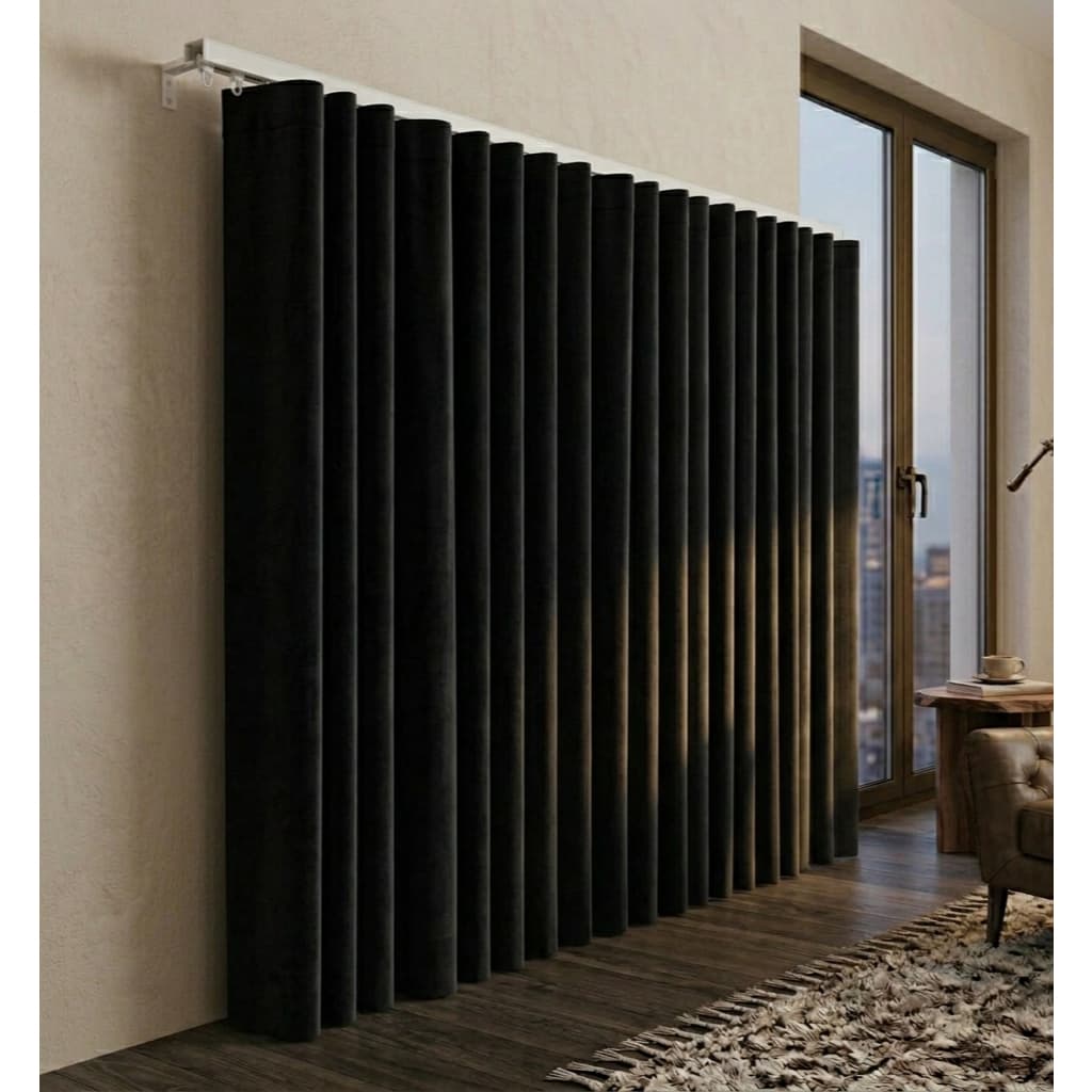 Cortina Trilho Suíço 6,00x2,80 Blackout Tecido Corta Luz