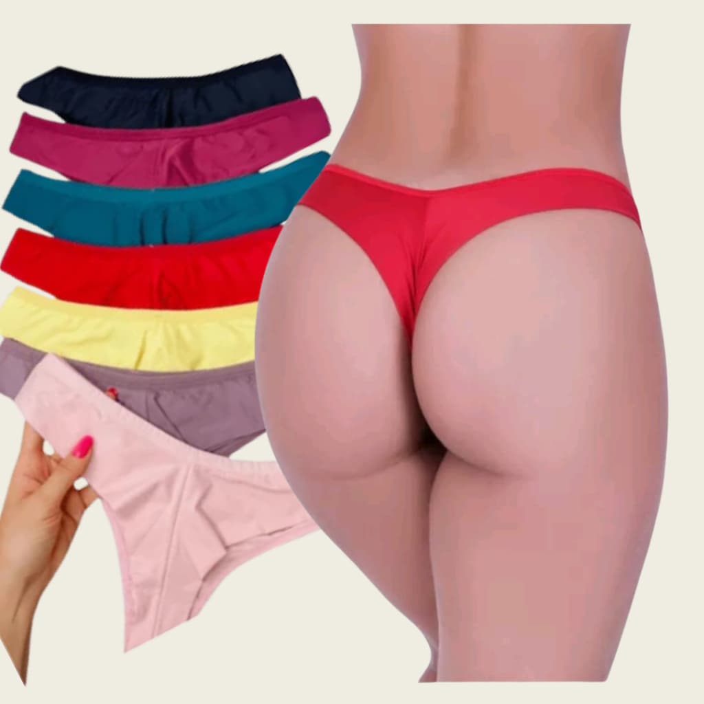 Kit 5 Calcinha Feminina Fio Duplo Microfibra Forro em Algodão Confortável Macio