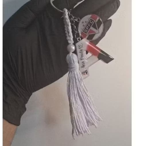 Chaveiro Inicial Resina Personalizado São Paulo feminino.