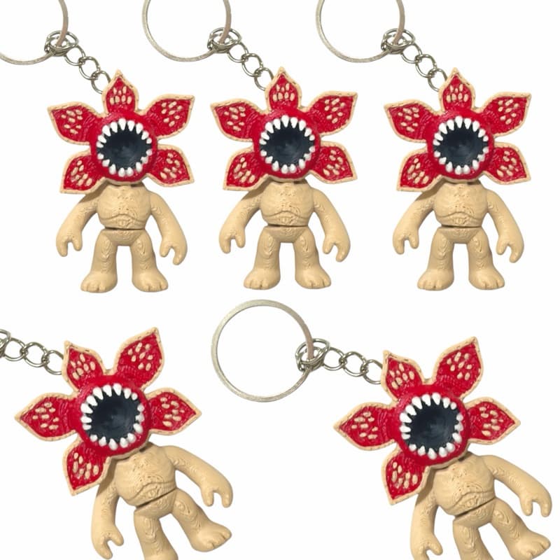5 Chaveiros Stranger Things Articulado Demogorgon 6 cm para Mochila, bolsas e chaves