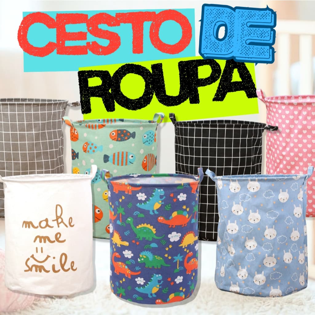 Cesto de Roupa Suja Multiuso Retrátil 40L Dobrável Organizador