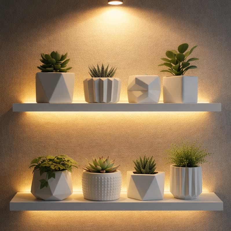 Kit Vaso Decoracao - Até 8 Unidades Com ou Sem Planta - Mesa, Estante, Rack, Nicho