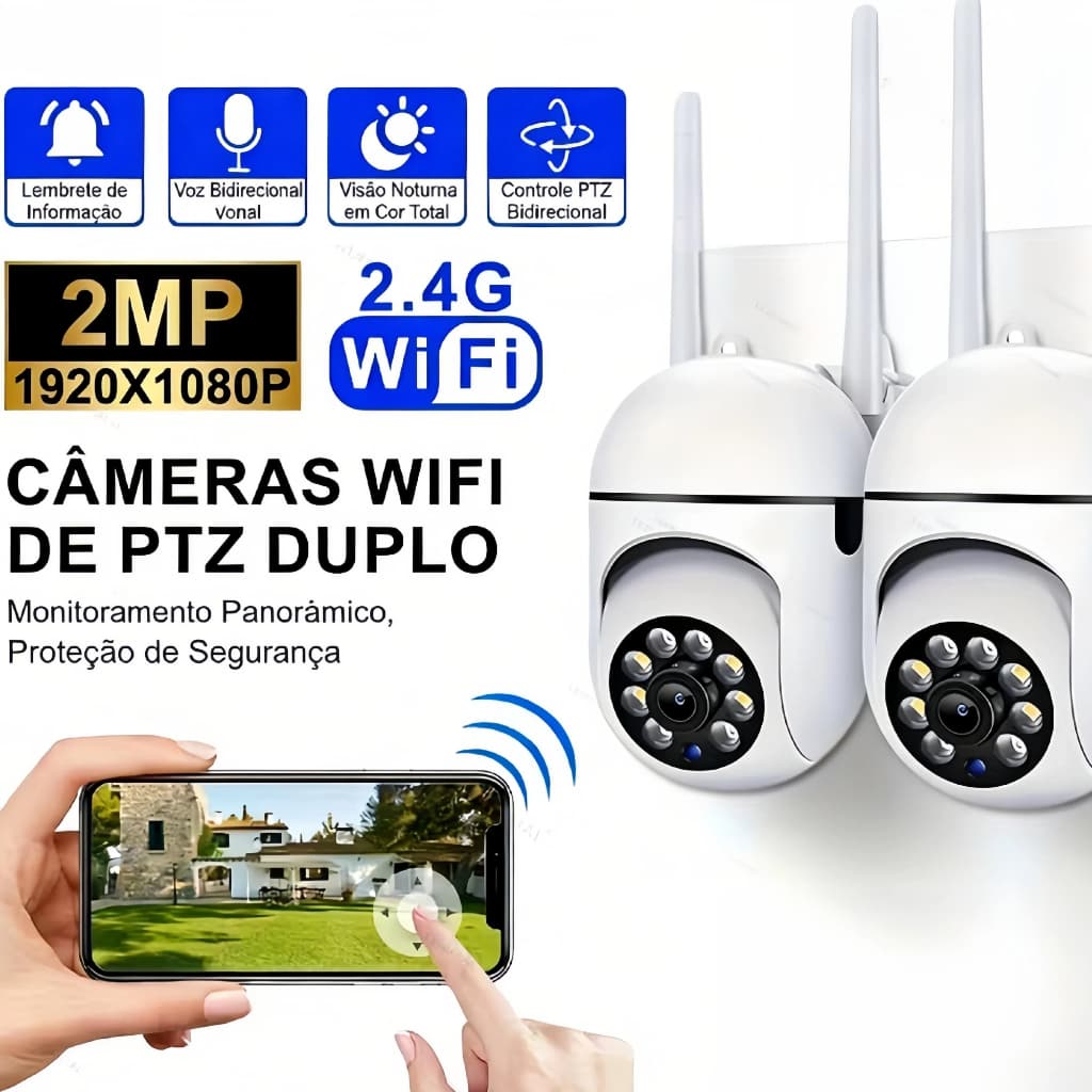 Câmeras de Segurança Resistente a Água Full HD WiFi Sem Fio 360 Infravermelho Sem Fio Casa Visão Noturna com app V720