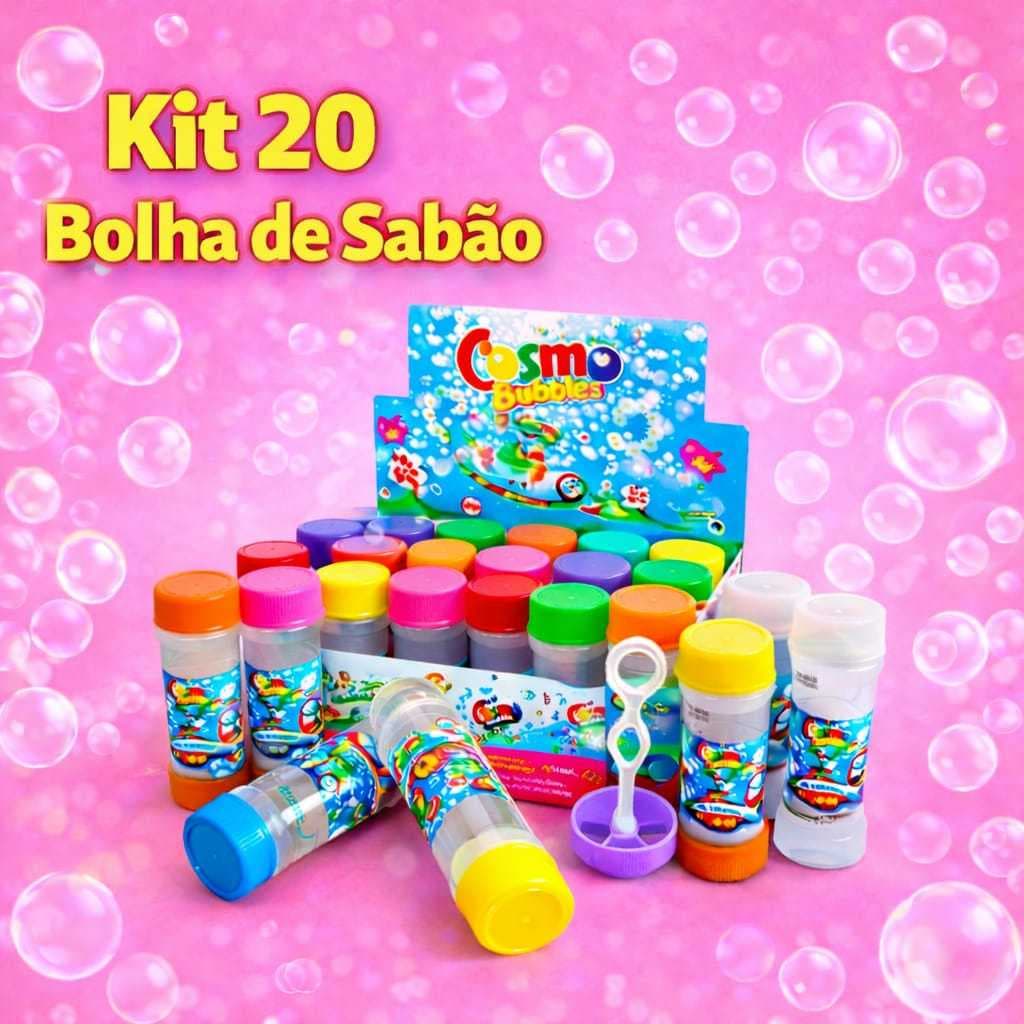 20 Bolha Sabão Bolinha p/ Kit Festa Lembrancinha Infantil Prenda