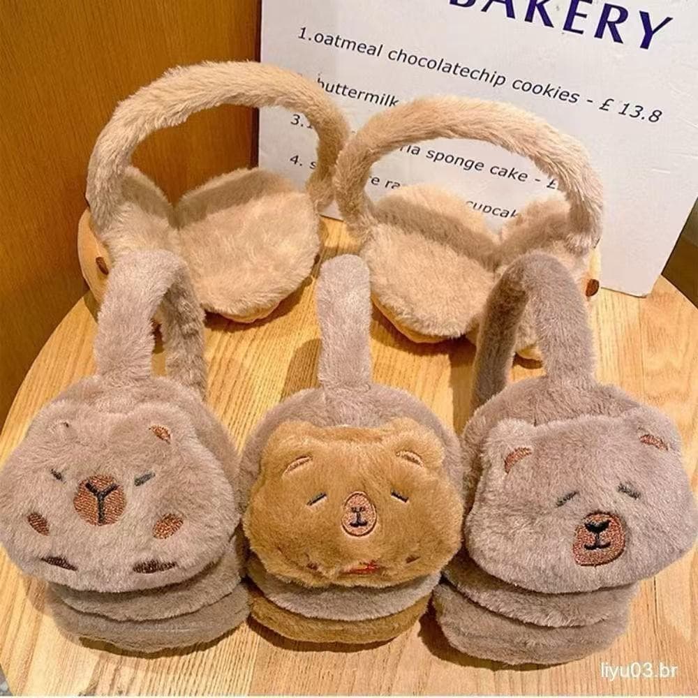 Protetor de orelhas de CAPIVARA para inverno infantil