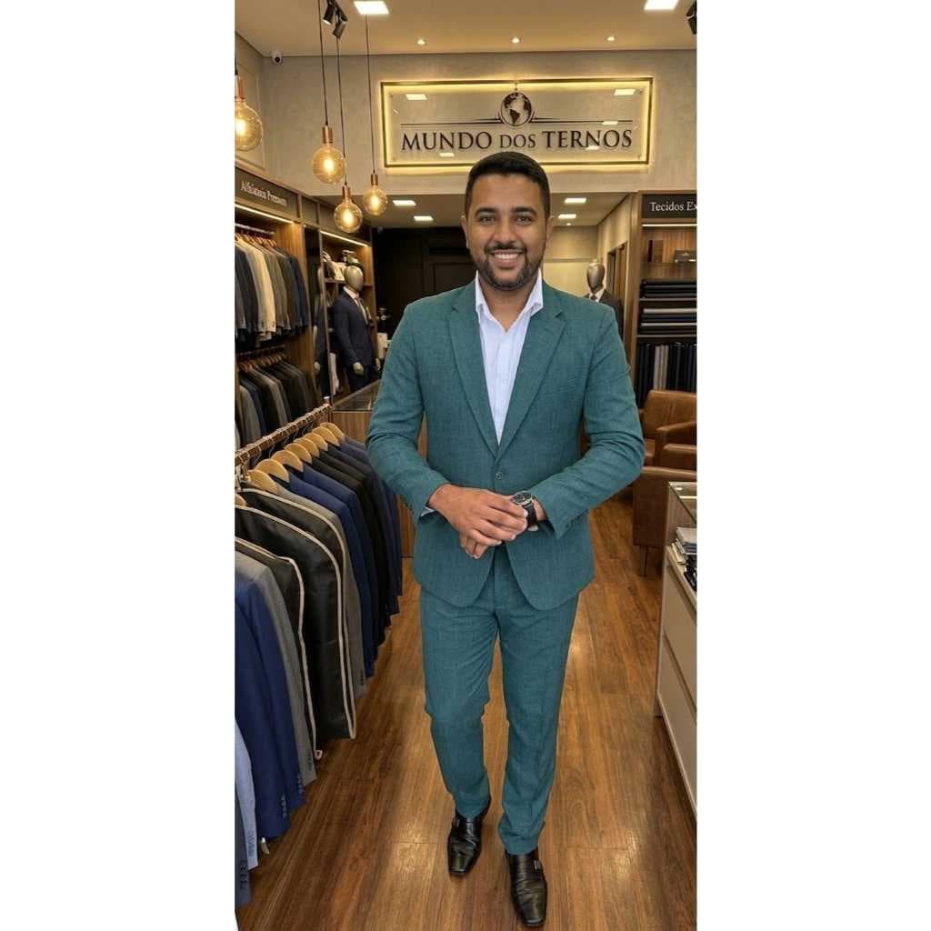 Terno Microfibra Slim Alto Padrão Verde Petróleo Premium (Envio Imediato Frete Gratis.) LANÇAMENTO 2026