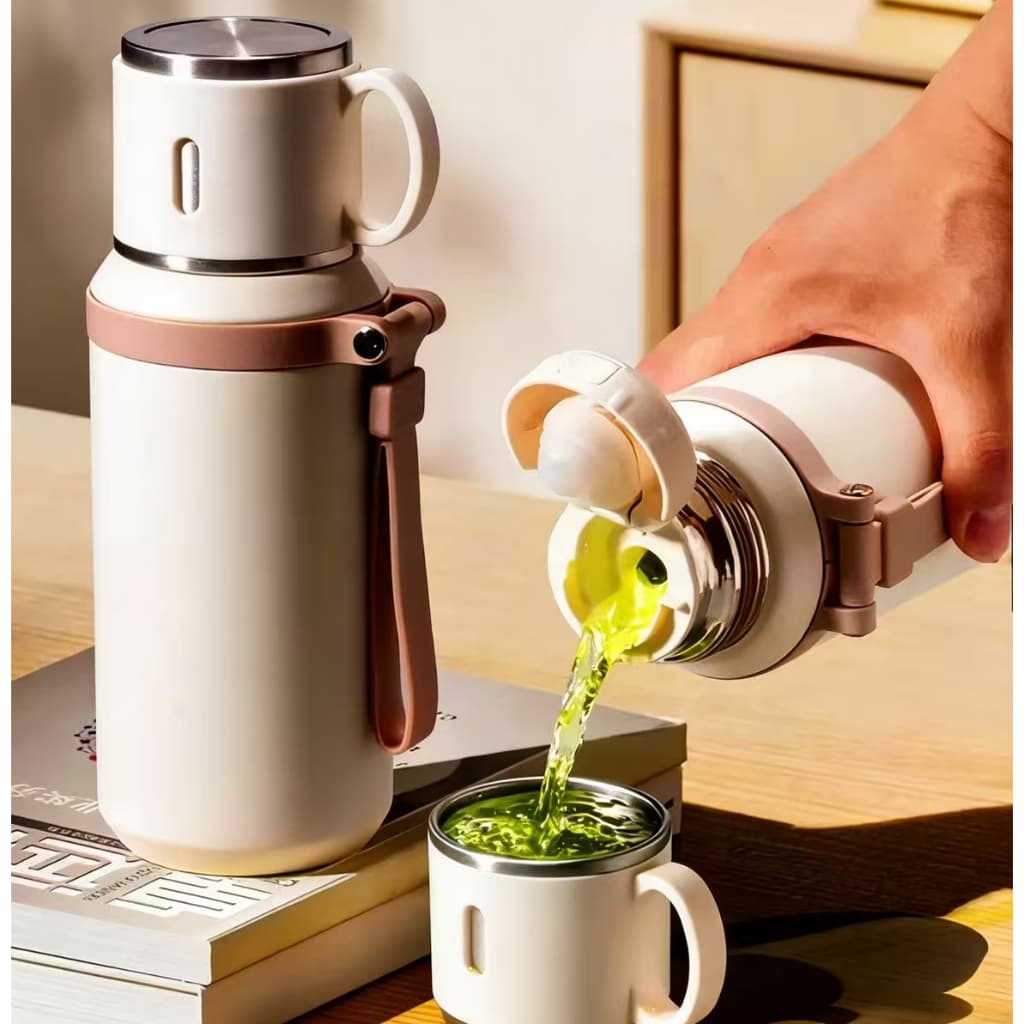 Copo Térmico Portátil com Dupla Função e Grande Capacidade | 5 Cores Disponíveis