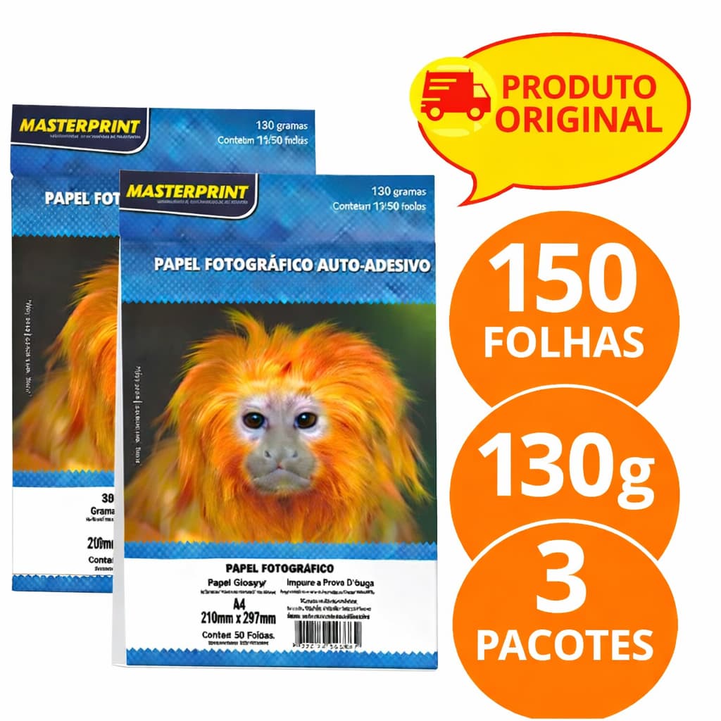 KIT  Pacotes de Papel adesivo 130g MASTERPRINT AUTO ADESIVO