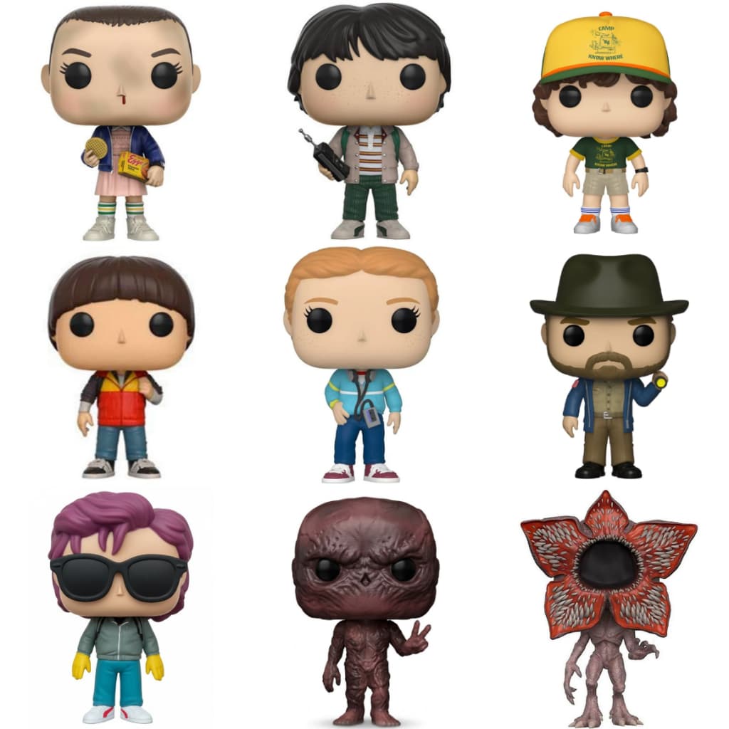 Bonecos Colecionáveis Stranger Things - Eleven, Will, Dustin, Mike, Hopper, Max, Steve, Robin, Vecna, Demogorgon