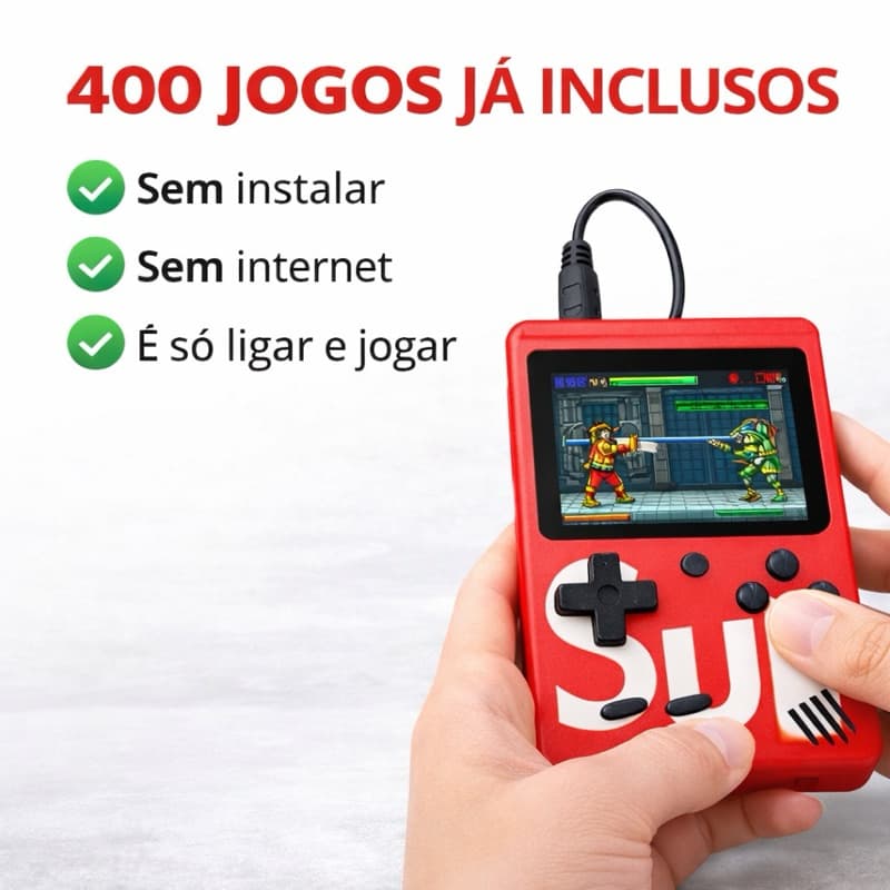 Mini Game Retrô Portatil Nintendo 400 Jogos Antigos Anos 80