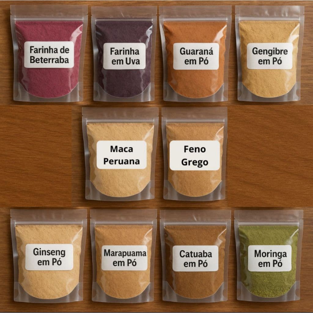 Combo Natural em pó - Energético em pó - 10 ITENS 100% natural - QUALIDADE MÁXIMA