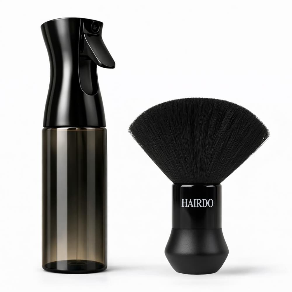 Borrifador Spray Contínuo e Espanador Hairdo Profissional para Barbeiro – Kit ou Individual