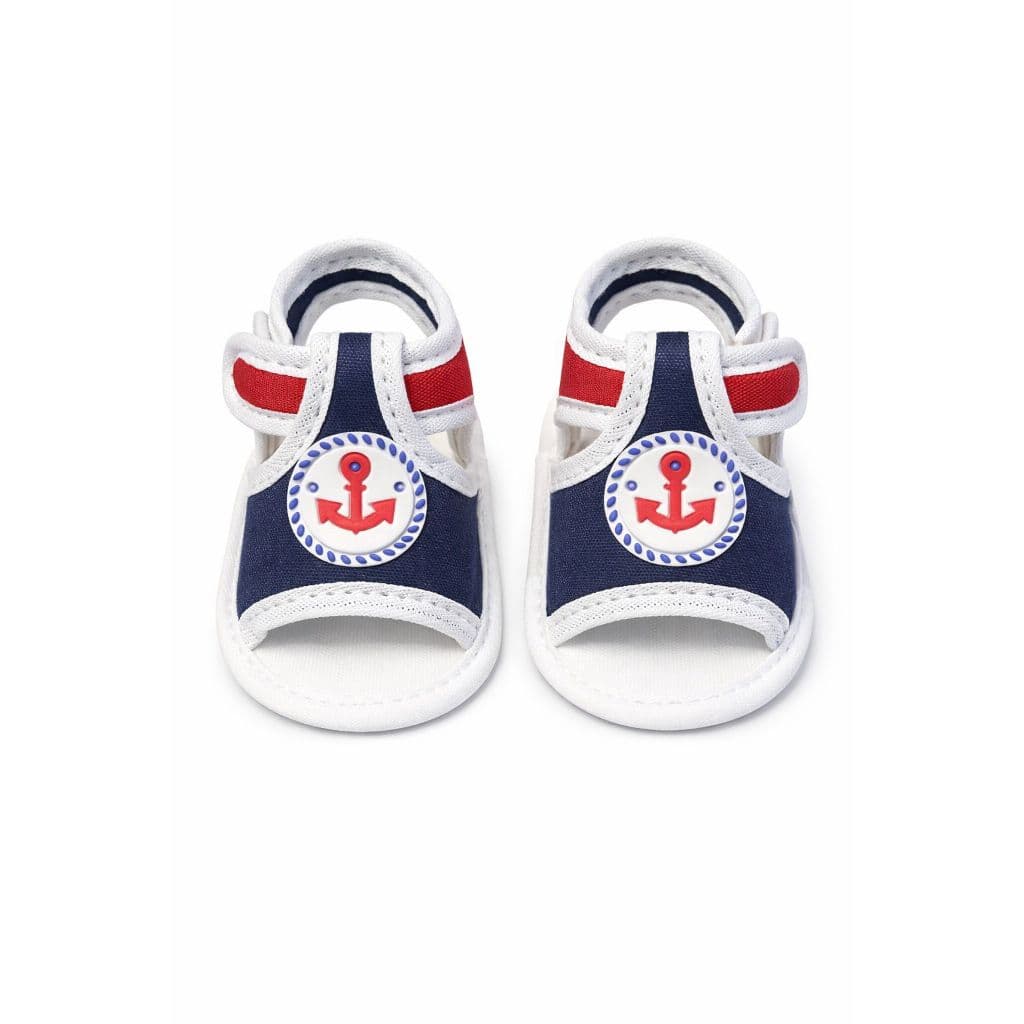 Sapatinho Bebê Marinheiro Azul com Âncora – Calce Fácil