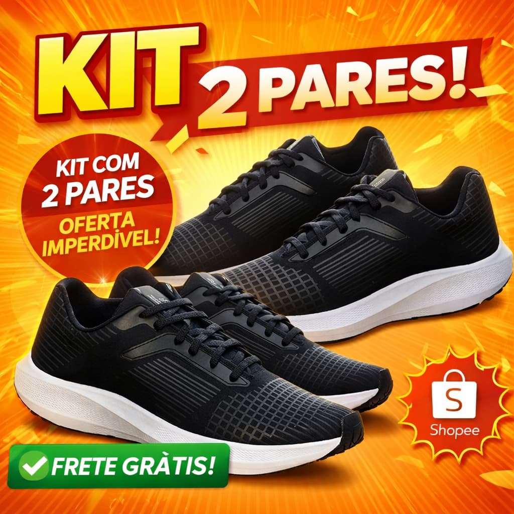 KIT 2 PARES TÊNIS FEMININO UNISSEX PARA ACADEMIA CASUAL DIA A DIA CONFORTAVEL LEVE E BARATO