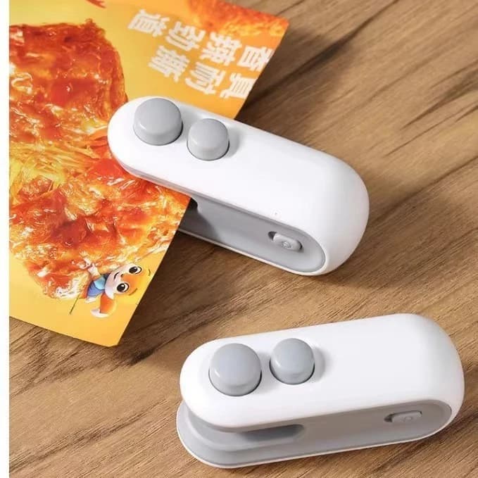 Seladora Portátil 2 em 1 Recarregável USB - ímã Integrado, Selagem Rápida para Sacos de Alimentos (9.5x3.5x4cm)