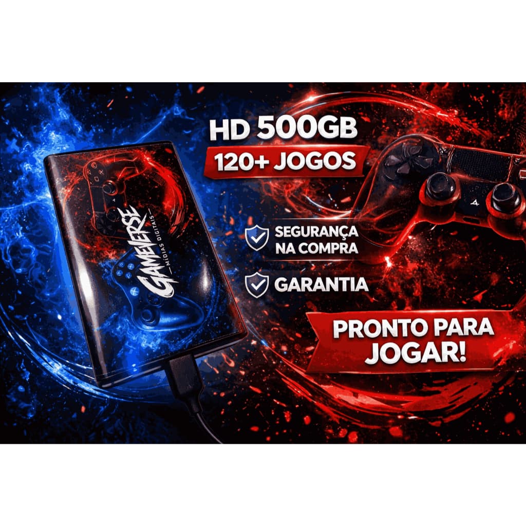 HD 500GB Xbox 360 com case externa sistema Exploit com 80 títulos + suporte gratuito