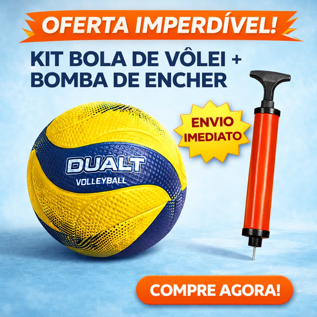 Bola de Vôlei Dualt VP200 Oficial + Bomba de Encher Alta Qualidade Esporte Quadra Ou Somente a Bola