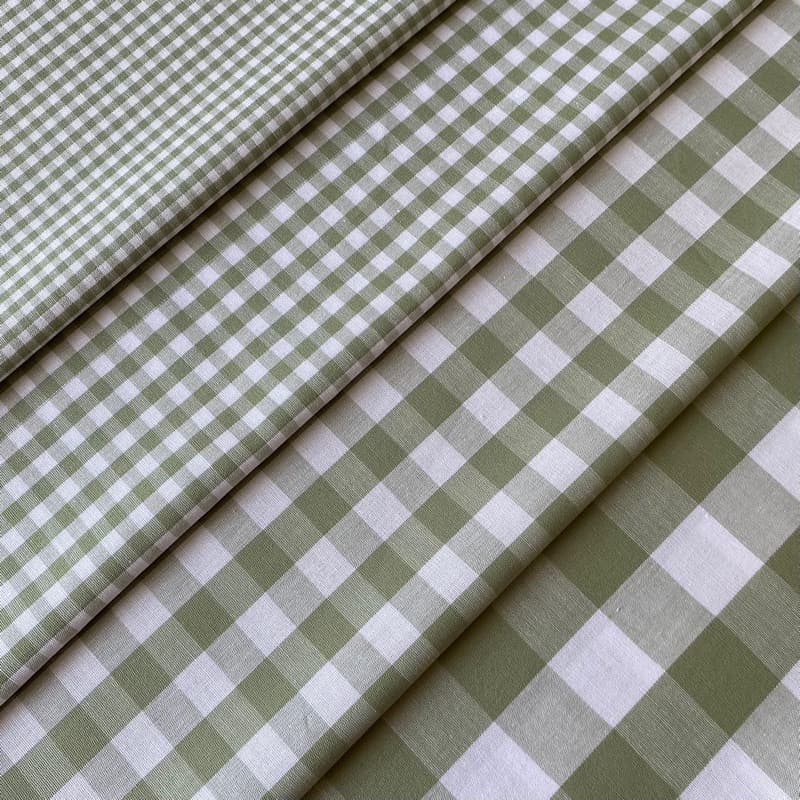 Tecido Tricoline Xadrez Vichy Fio Tinto VERDE MALVA 100% Algodão 1,50 de largura
