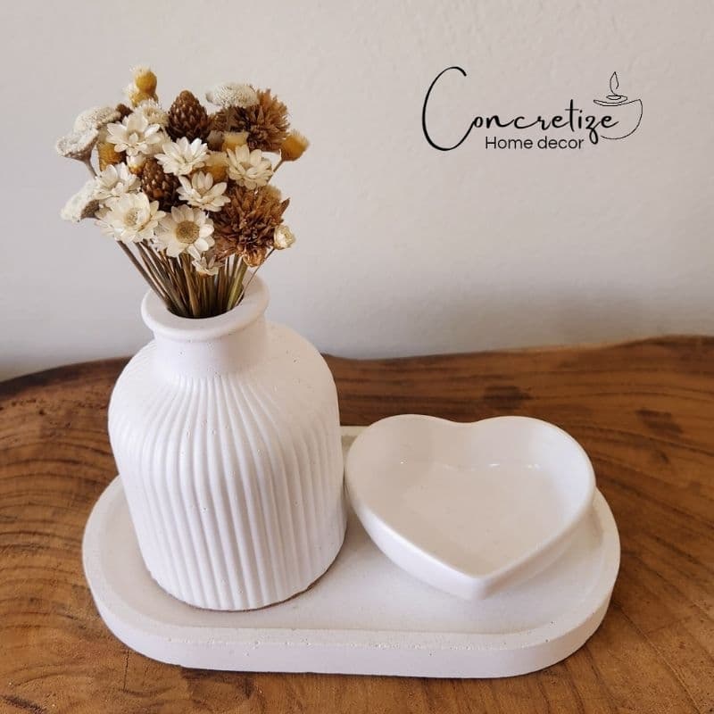 Kit decorativo minimalista, vasinho de planta, bandeja e porta jóias | kit lavabo banheiro | sala | Escritorio | pote