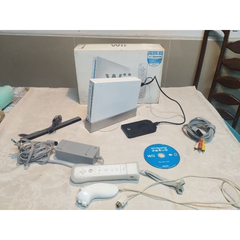 Nintendo wii na caixa com hd de 500gb