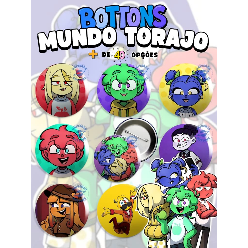 Bottons Mundo Torajo 3,8cm e 5,5cm - Broche