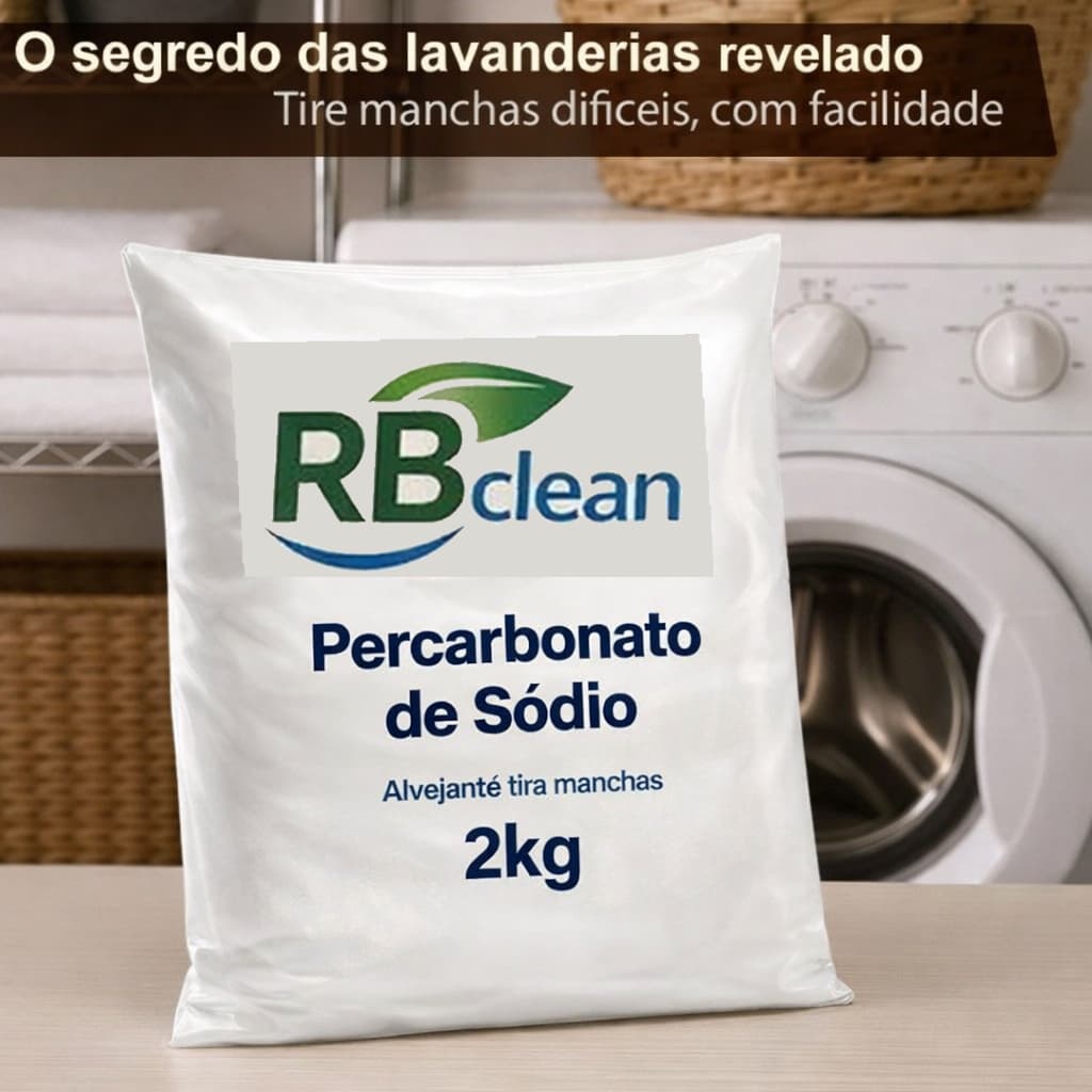 Percarbonato de Sódio 100% Puro Limpeza Em Geral Tira Manchas Roupas Brancas 2kg/1kg ou 500g
