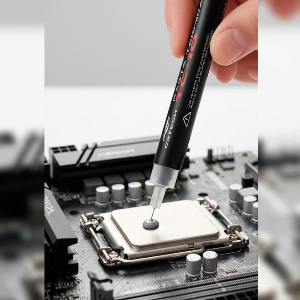 Pasta Térmica 12,8Wmk Alta Condutividade Prata Seringa 4 Gramas com Espátula para Processador Gpu Vídeo Game Gamer