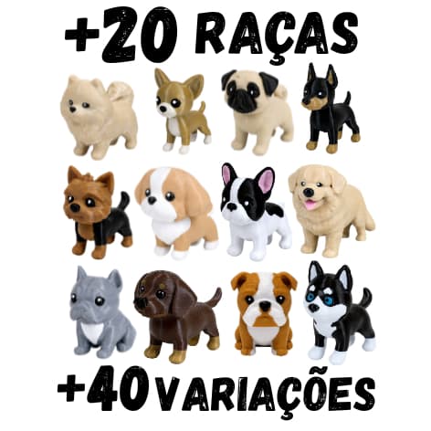 Cachorro Miniatura Decorativa | Escolha a Raça do Seu Pet | +40 Variações | Decoração ou Chaveiro