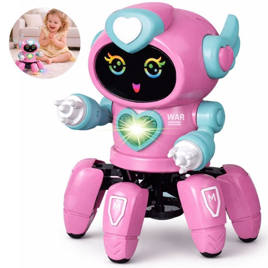 Brinquedo Robô Aranha Lady Dançante Face Digital Com Sons Luzes