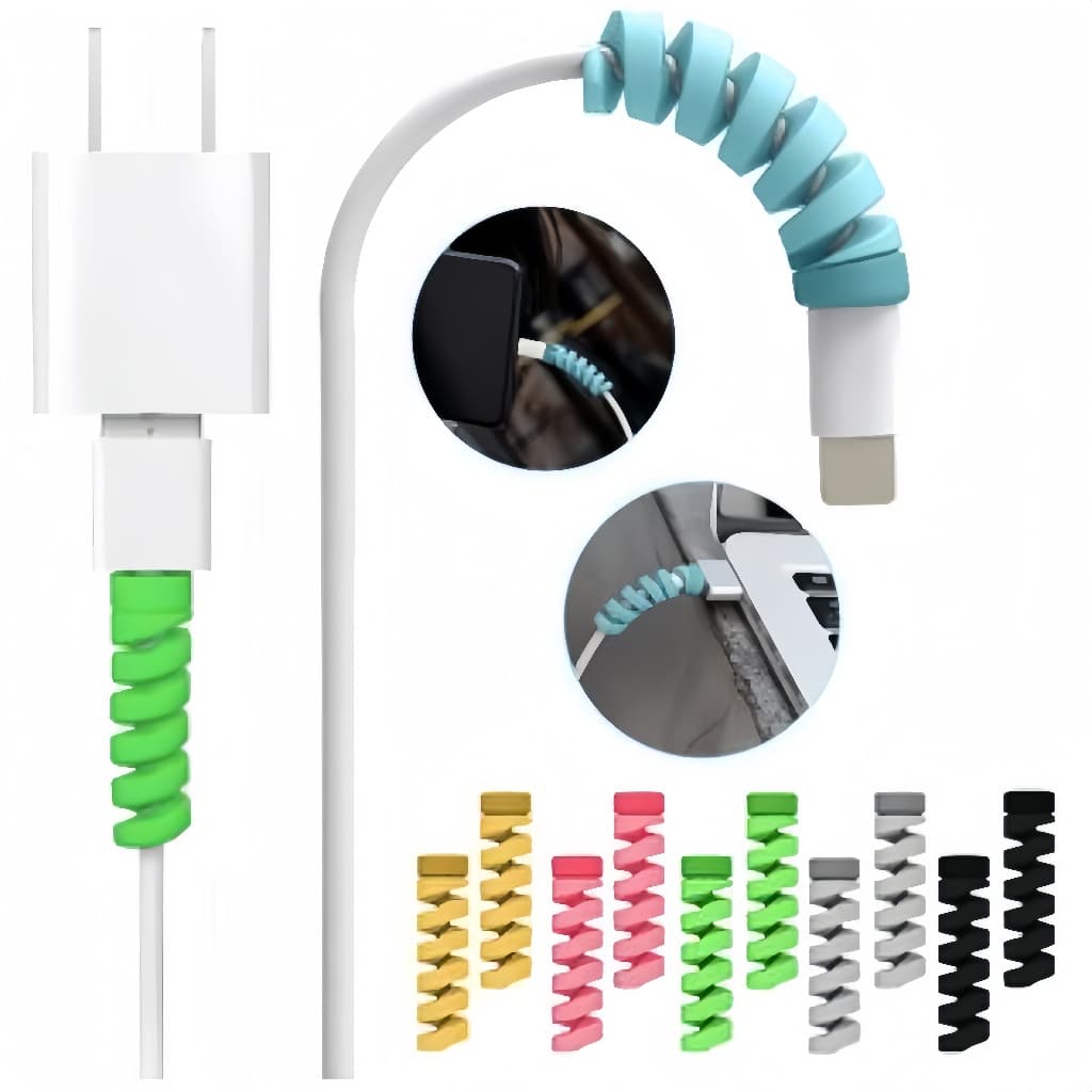 10 pcs Protetor Espiral de Cabo Compacta Portátil Anti Quebra-proteção de cabo Linha De Dados