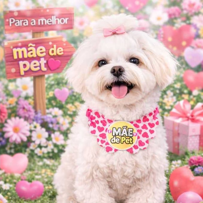 Kit Dias das Mães Gargantilha Pet Laços Colar Bandana Gargantilha Cachorros Gatos Pet Shop