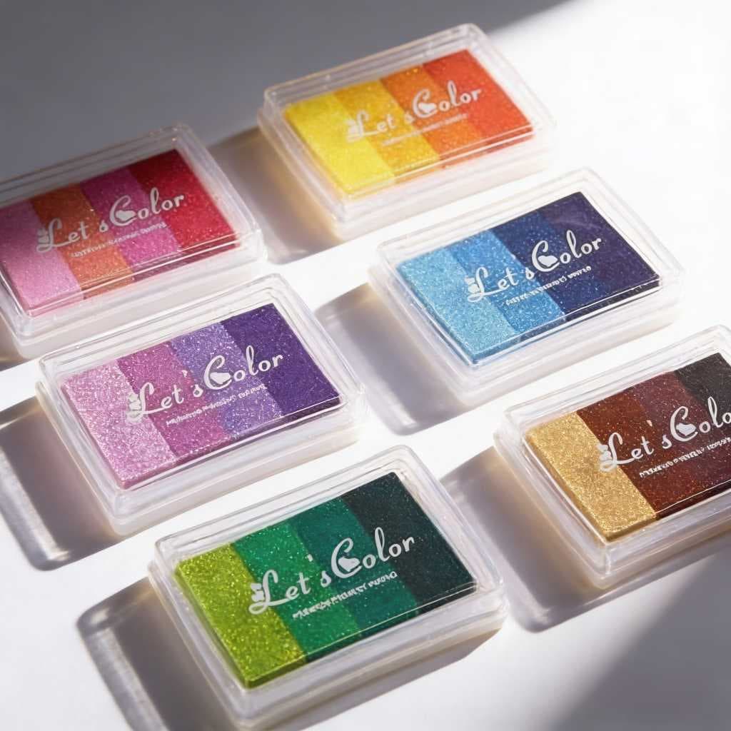 Carimbeira Colorida 4 Tons Degradê Árvore de Digitais Casamento Festa Scrapbook